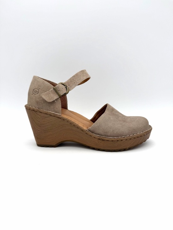 Born Shoes - Born Women's Ankle Strap Heel Sandals Heeled Leather Size 6 Brown Closed Toe